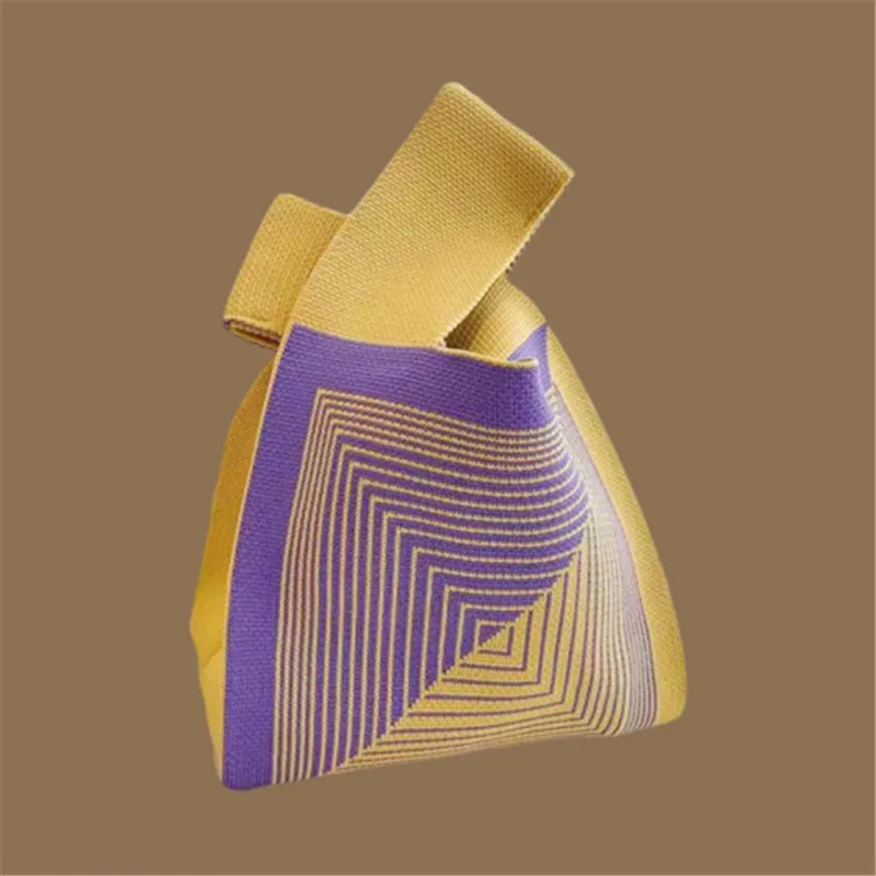 Handgefertigte kleine gestrickte Handtasche für Damen, vielseitig und leicht