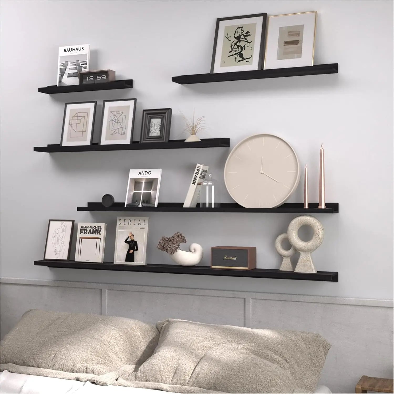 Platzsparendes Wandregal aus Aluminiumlegierung für Wohnzimmer und Bad