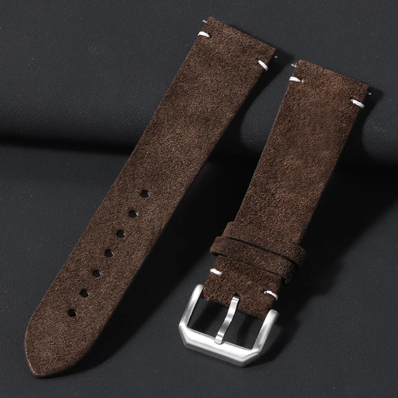 Weiches Wildleder Uhrenarmband 20 22mm für Smartwatch Klassik Uhr Damen Herren