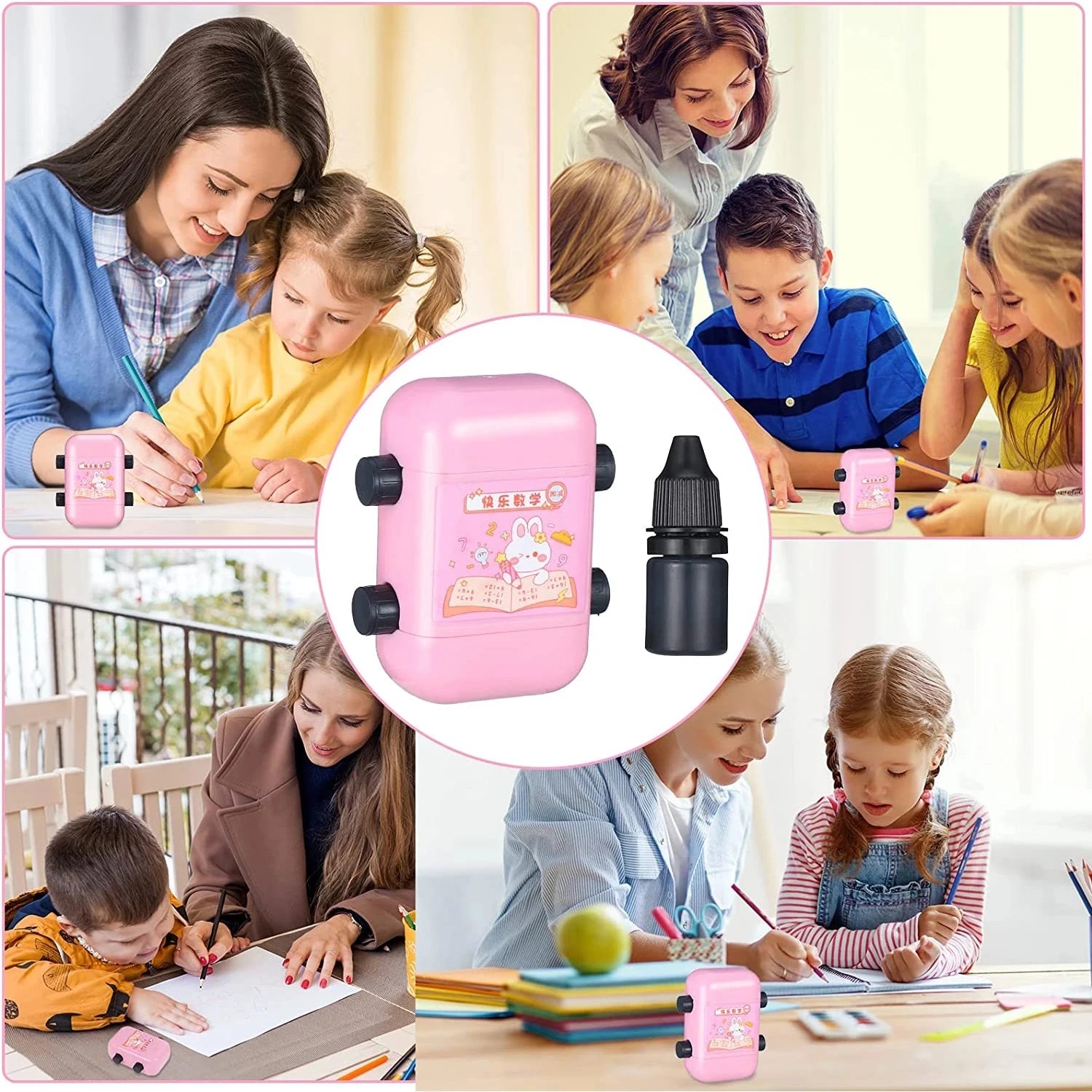 Lehrstempel 2 in 1 für Mathematik Übungen mit digitalem Design - Yabubest - Home & More