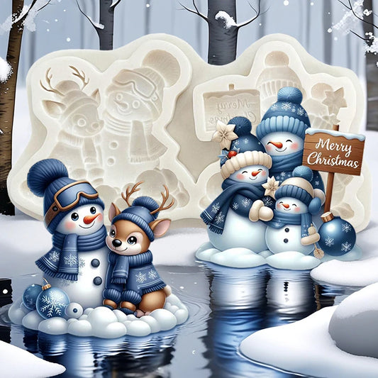 Silikon Backform Schneemann für Cupcakes und Fondant Dekoration