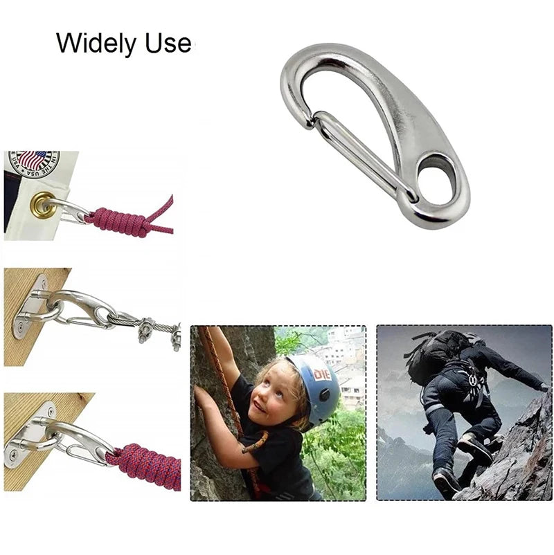 Multifunktionaler Edelstahl Karabinerhaken in Eiform für Outdoor und Camping