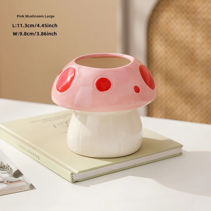 Keramik Pilz Stifthalter kreativer Desktop Organizer für Schule und Büro