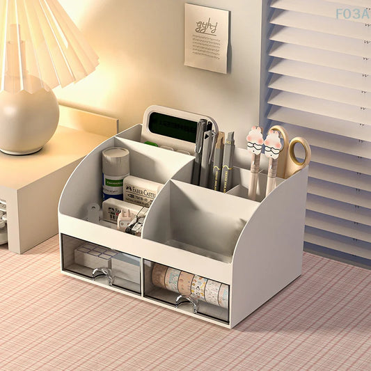 Desktop Organizer mit Schubladen Kunststoff Schreibtisch Make-up Aufbewahrung