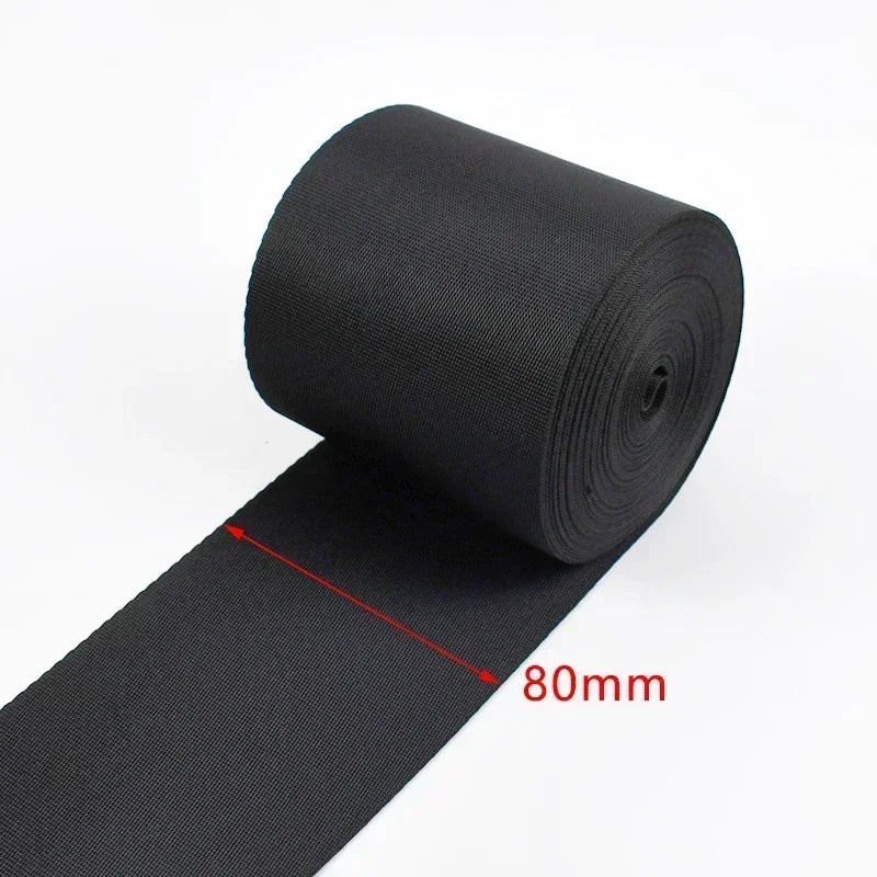 5m Schwarzes Nylon Gurtband 10-100mm für Taschen, Gurte, Haustier, DIY