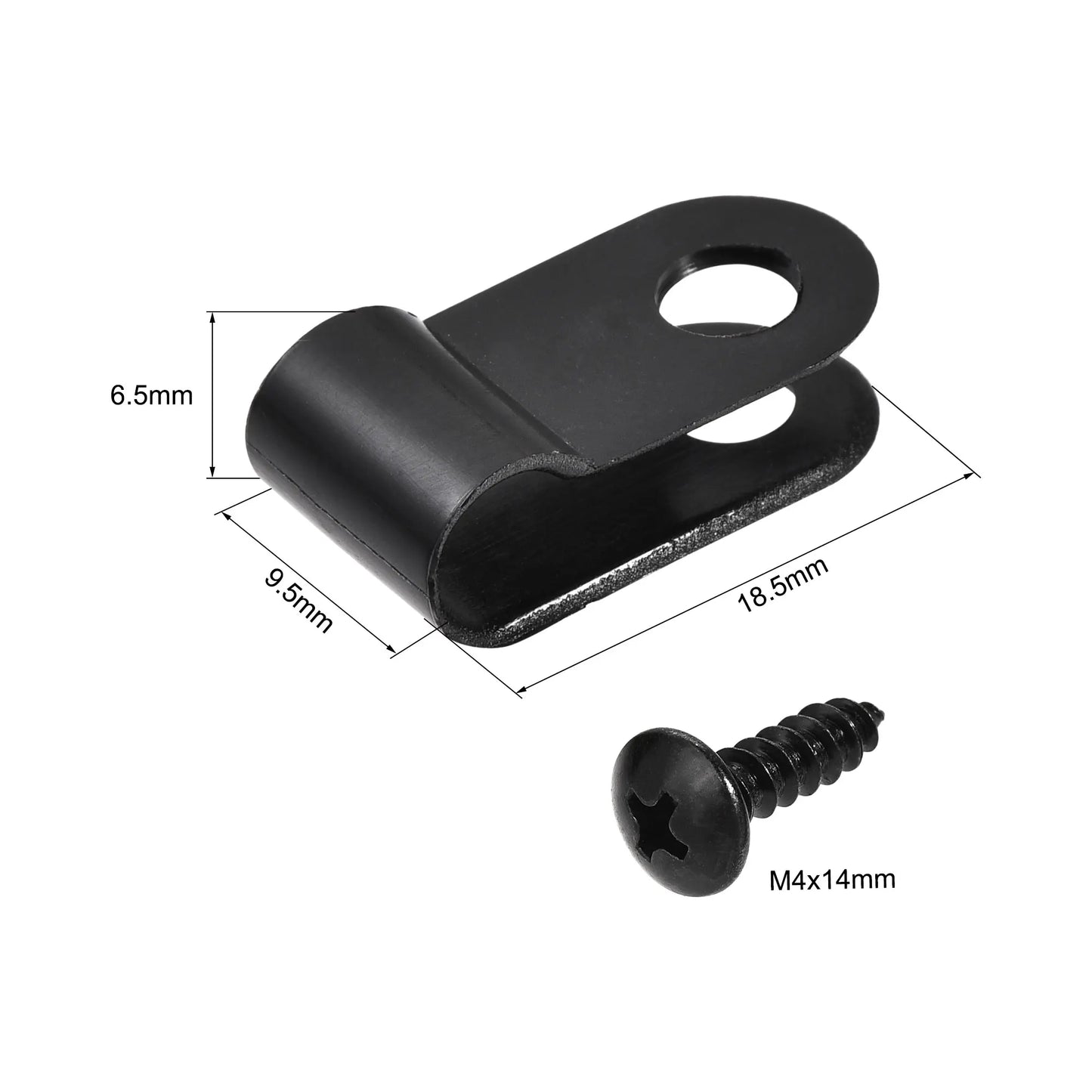 50x R-Typ Nylon Kabelclips mit Schrauben für diverse Kabeldurchmesser