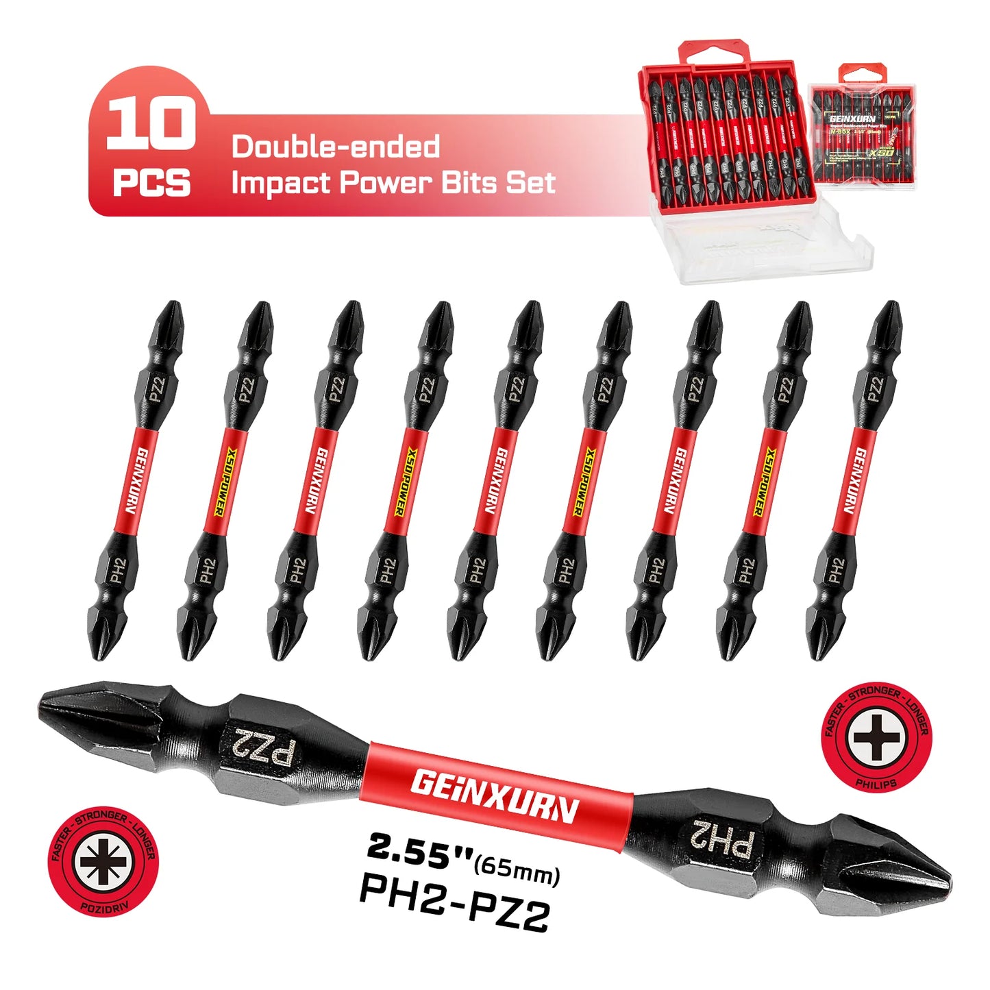 Doppelend-Schraubendreher-Bit-Set: Magnetisch, S2-Stahl, vielseitig