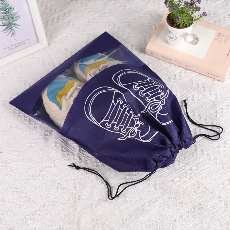 10er Pack Vlies Schuhbeutel staubdicht - feuchtigkeitsbeständig für Reise - Zuhause
