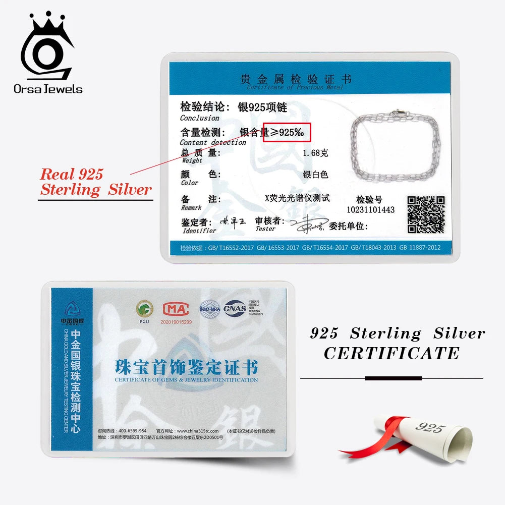 Orsa Jewels 14K vergoldete 925er Sterlingsilber Halskette Büroklammer