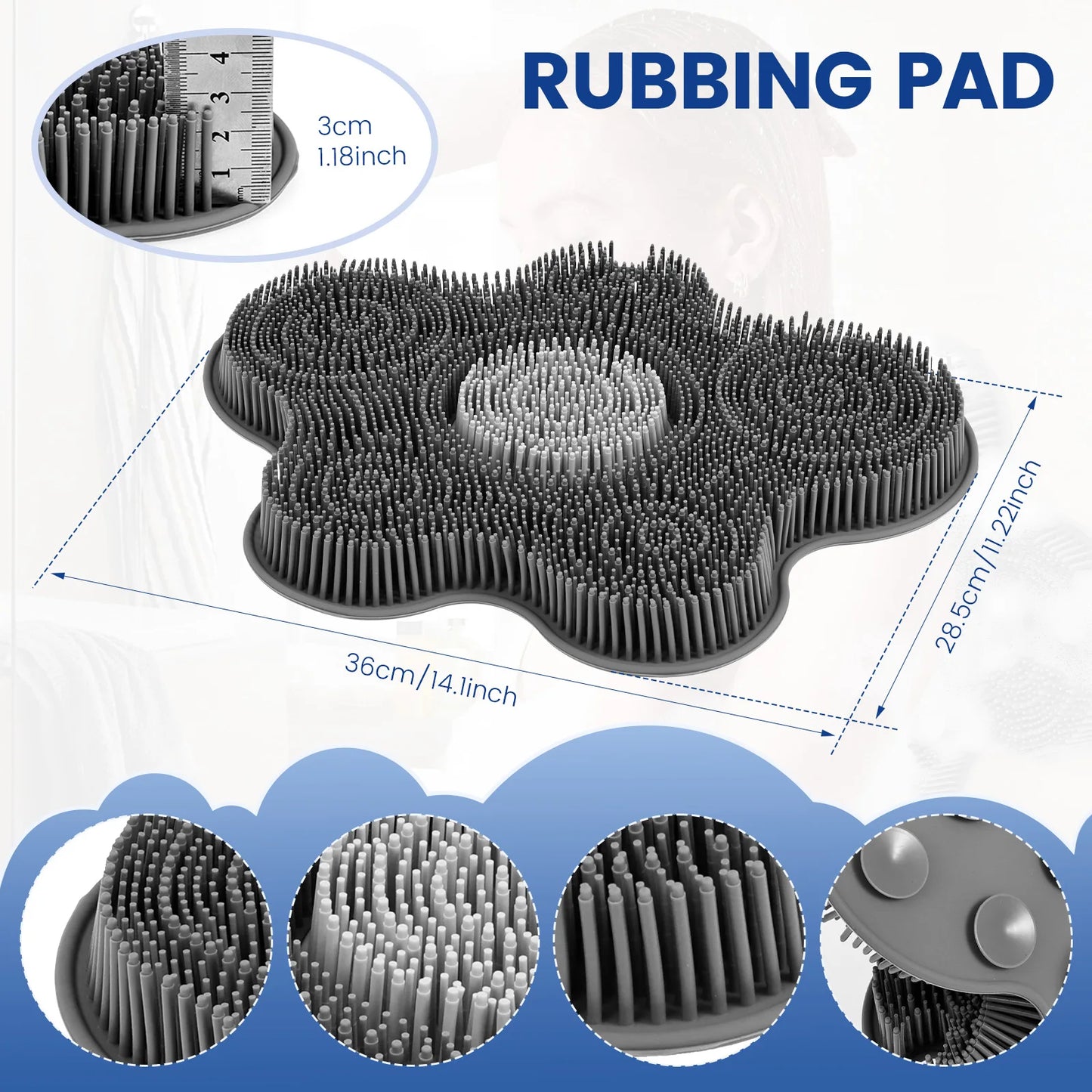 Rutschfeste Silikon-Körperdusche mit Wandmontage für sanfte Reinigung