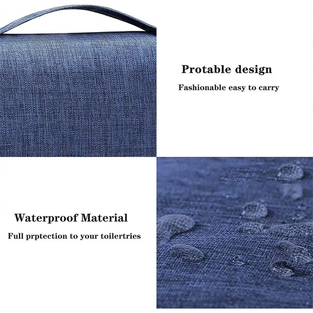 Großer Unisex Kulturbeutel mit Haken, wasserdicht, Reise Make-up Kosmetiktasche