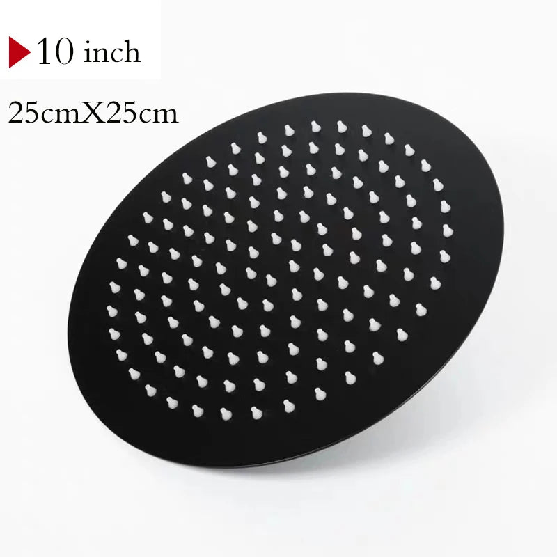 Ultradünner Edelstahl Duschkopf Regenduschkopf 8 10 12 16 Zoll Schwarz