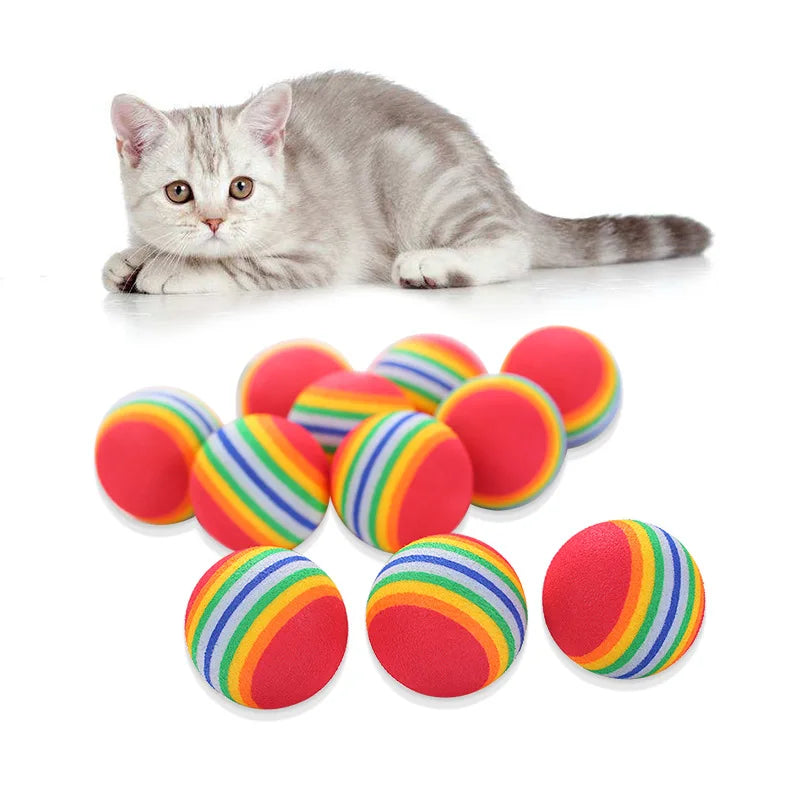 Bunte elastische Spielbälle für interaktives Katzen- und Welpenspiel