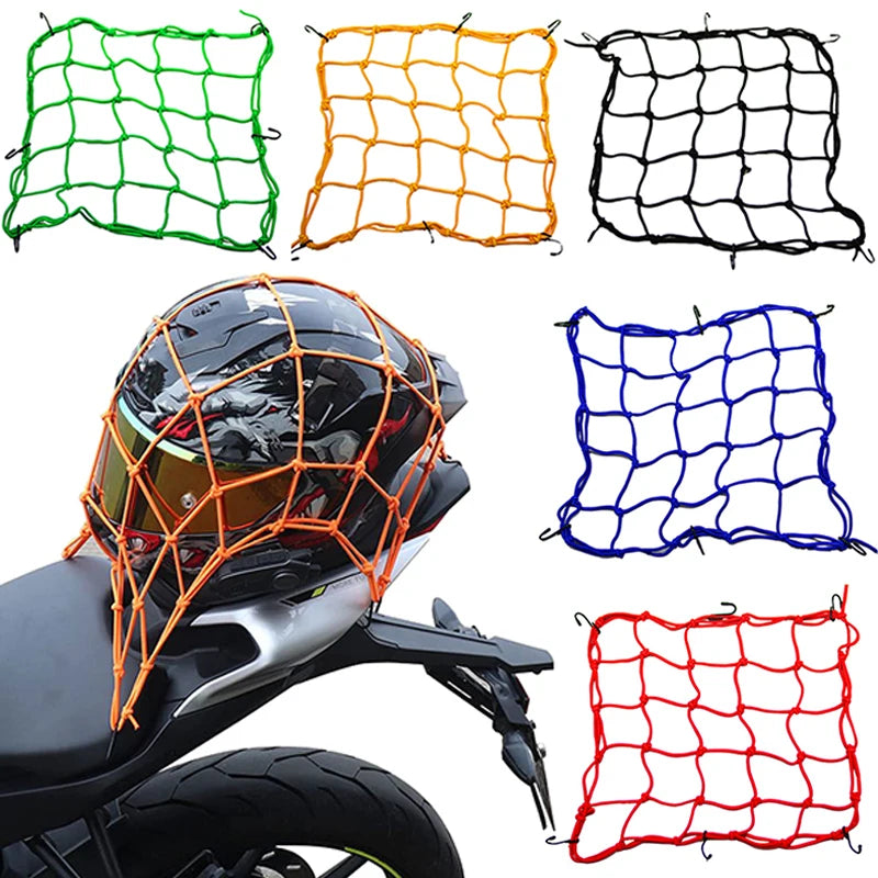 Elastisches Motorrad Bungee Gepäcknetz 40x40cm mit 6 geschützten Haken