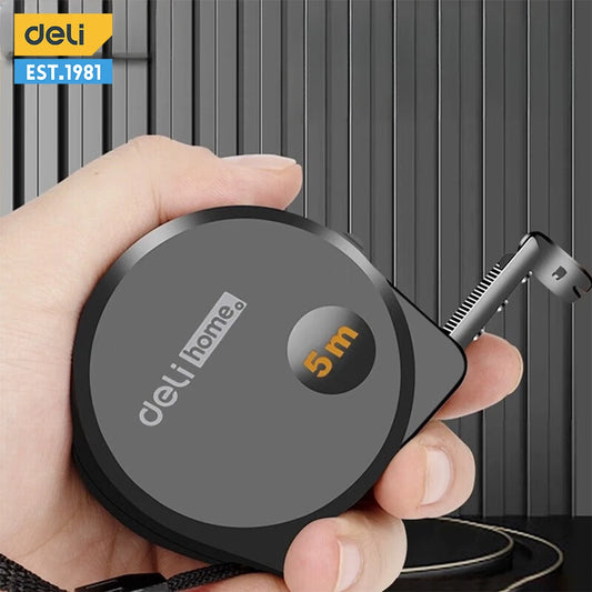 5m Maßband Stahl schwarz Holzverarbeitung tragbares Messwerkzeug