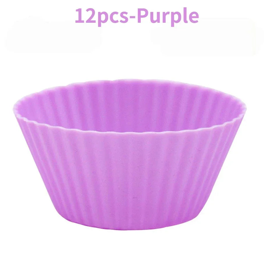12-teiliges Silikon Muffin-Backform-Set – langlebig, geschmacksneutral