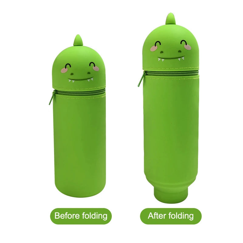 Kreatives Cartoon Panda Silikon Federmäppchen, faltbar mit Reißverschluss