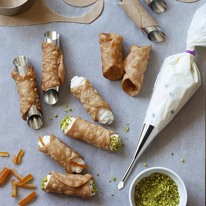 Edelstahl Cannoli Rohre Set für einfaches Gebäckbacken