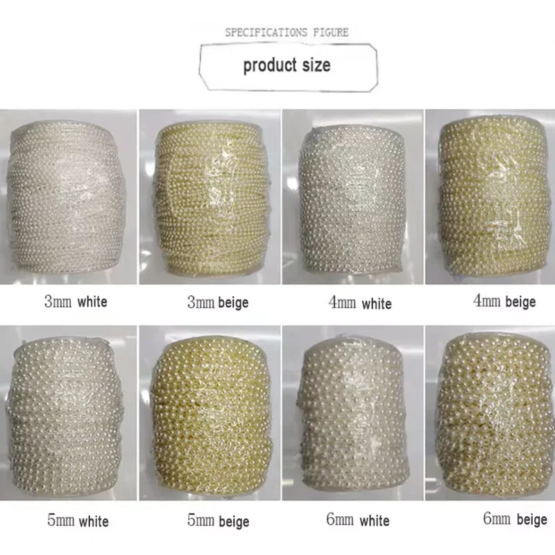 Elegante 5m Faux Perle Girlande 3-8mm – Perfekt für DIY Hochzeit - Party