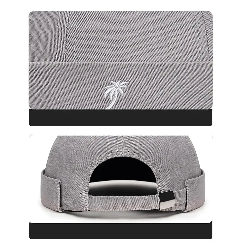 Unisex Baumwoll Beanie Hut mit Kokospalmen Stickerei