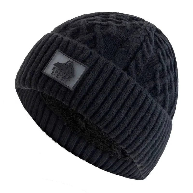 Unisex warme Plüsch Strickmütze für Winter Outdoor Sport