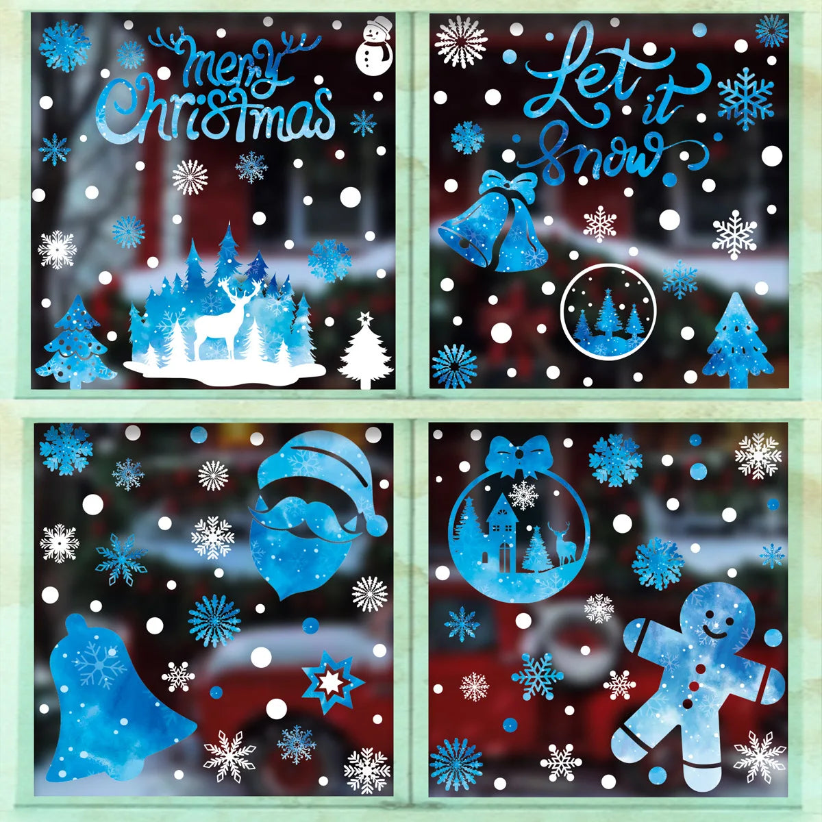 Weiße Weihnachtsbaum Fensteraufkleber statische Glasaufkleber Dekoration