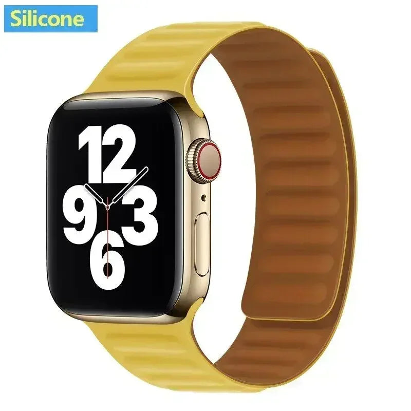 Magnetisches Silikon-Gliederarmband kompatibel für verschiedene Smartwatch-Größen