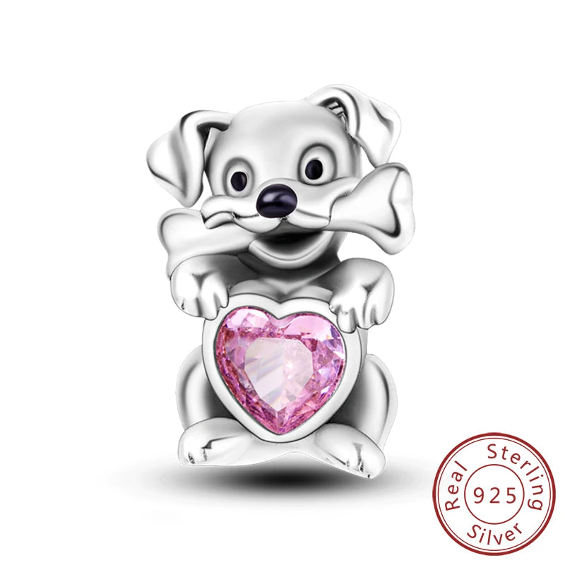 925er Sterlingsilber Charms mit Tiermotiven und Zirkon