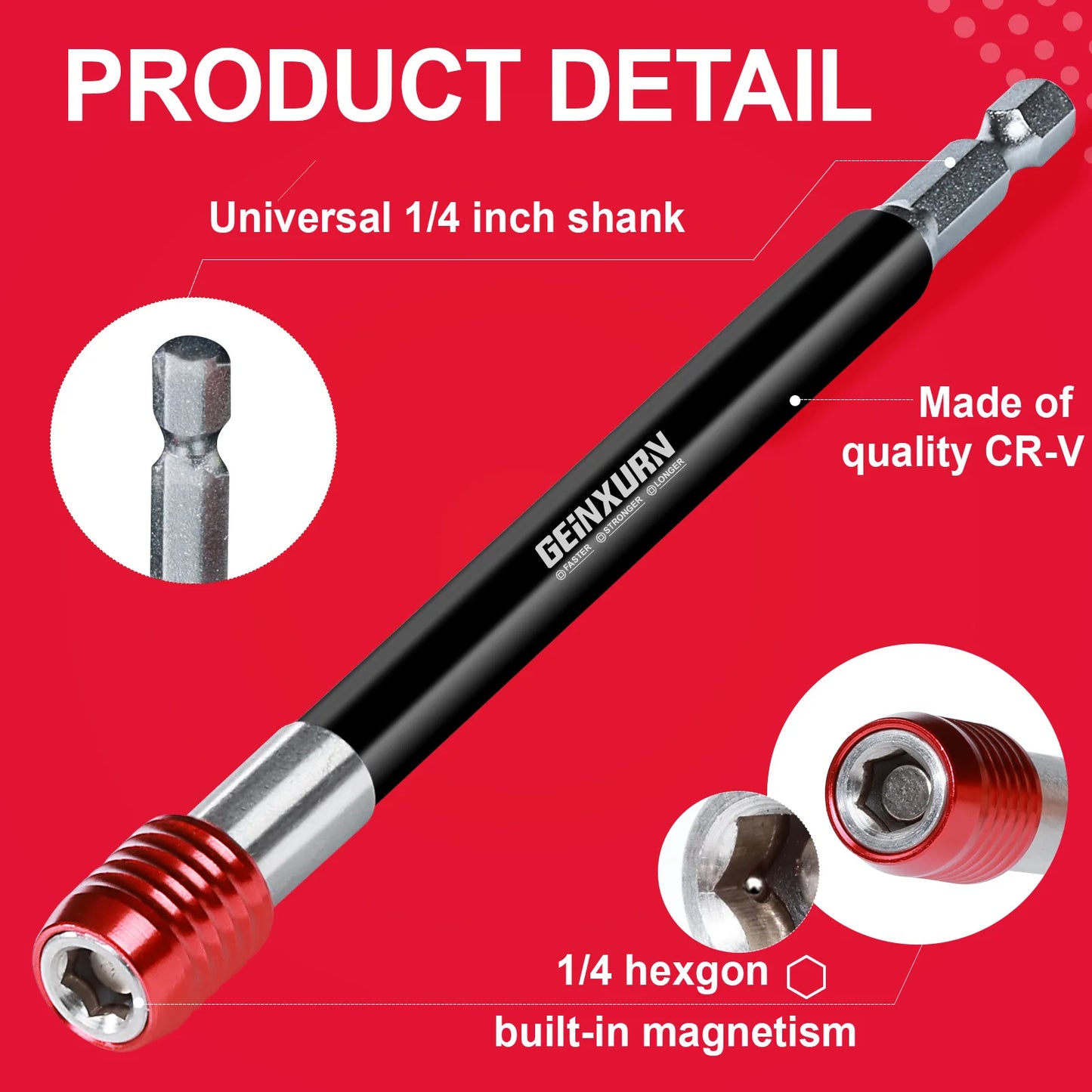 Schlagschrauber Bithalter Set 150mm magnetisch - Schnellwechsel für Bohrer