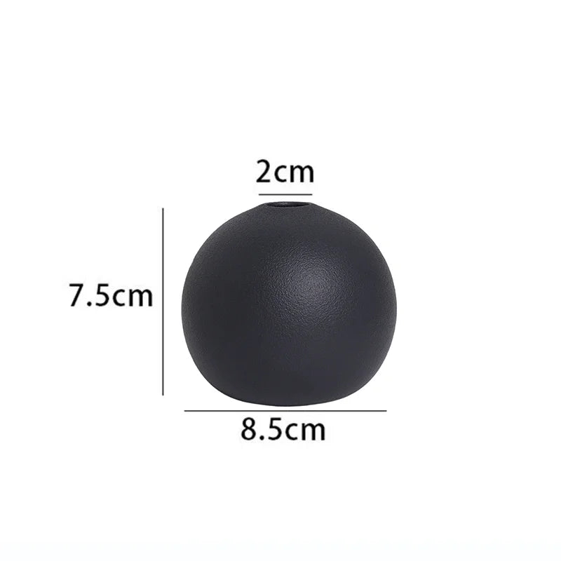Nordic Keramik Vase Oval Rund für moderne Wohnzimmer Dekoration