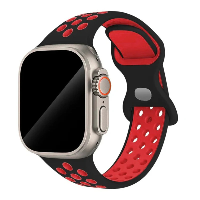 Sportliches Silikonarmband kompatibel mit Smartwatch 38-49 mm Modelle