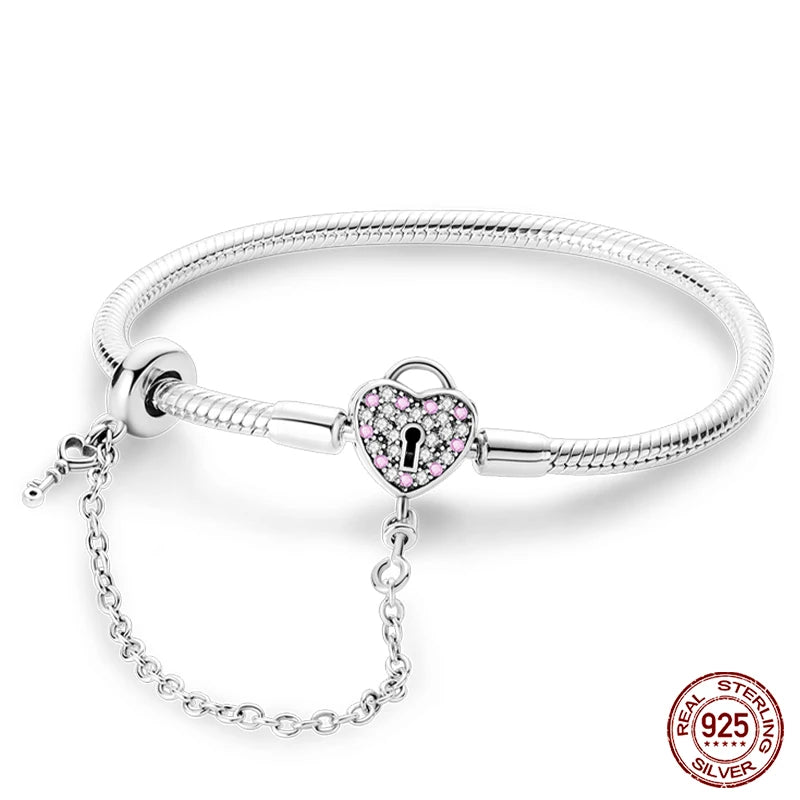 Armband Silber 925 mit Stern Mond Sonne und Grünem Zirkon Charm