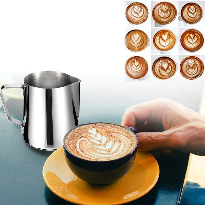 Perfekter Milchschaum: Robuster Edelstahl Milchaufschäumer Krug für Baristas & Zuhause