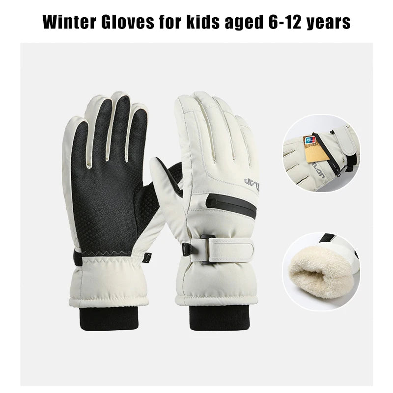 Kinder Winter Handschuhe Wasserdicht Warm für Ski und Outdoor Sport