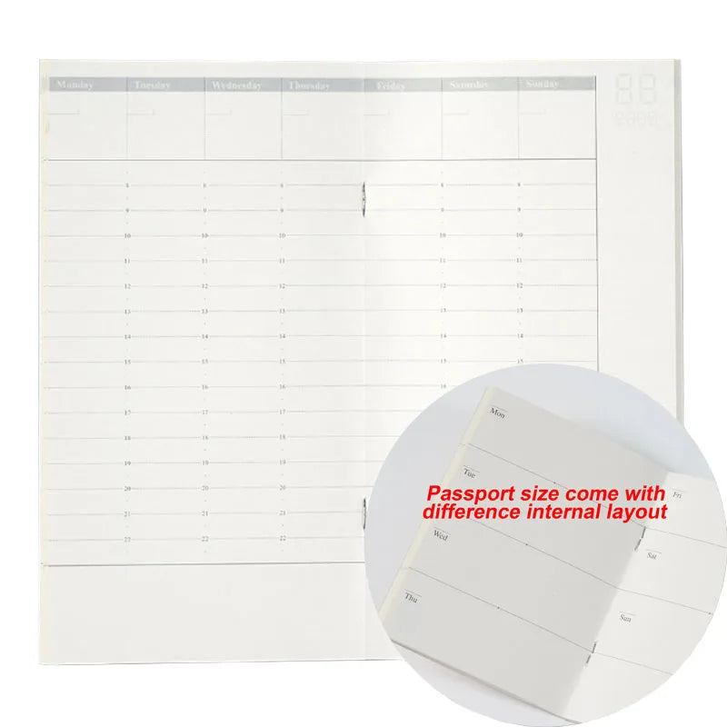 Füllpapiere Notizkern für Midori Reisenotizbuch Wochenplaner Nachfüllung