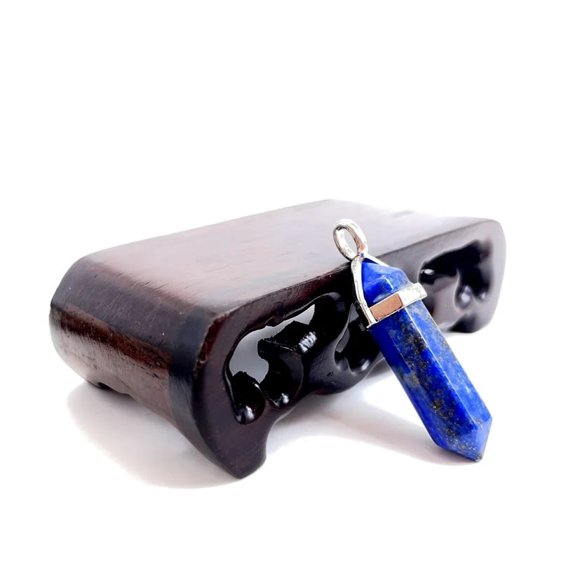 Naturstein Sechseck Stabanhänger – DIY Schmuck, Amethyst, Tigerauge Mix