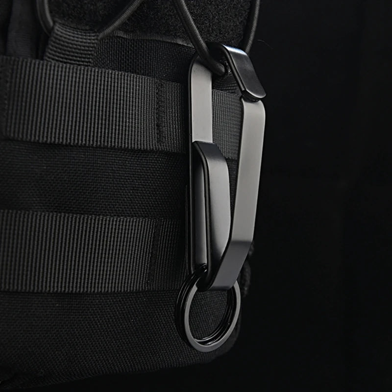 Edelstahl Schlüsselclip Molle Gürtel Schlüsselanhänger Outdoor Anti-Lost