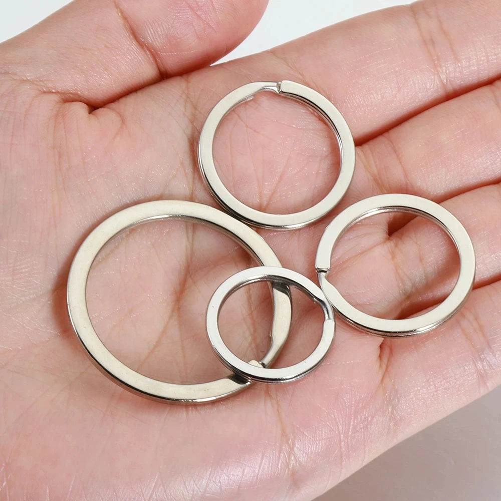 20-teilig Edelstahl Schlüsselanhänger Rund mit geteilten Ringen für DIY