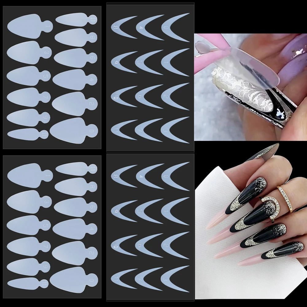 48er Set weiche Silikonpads für französische Nägel Maniküre