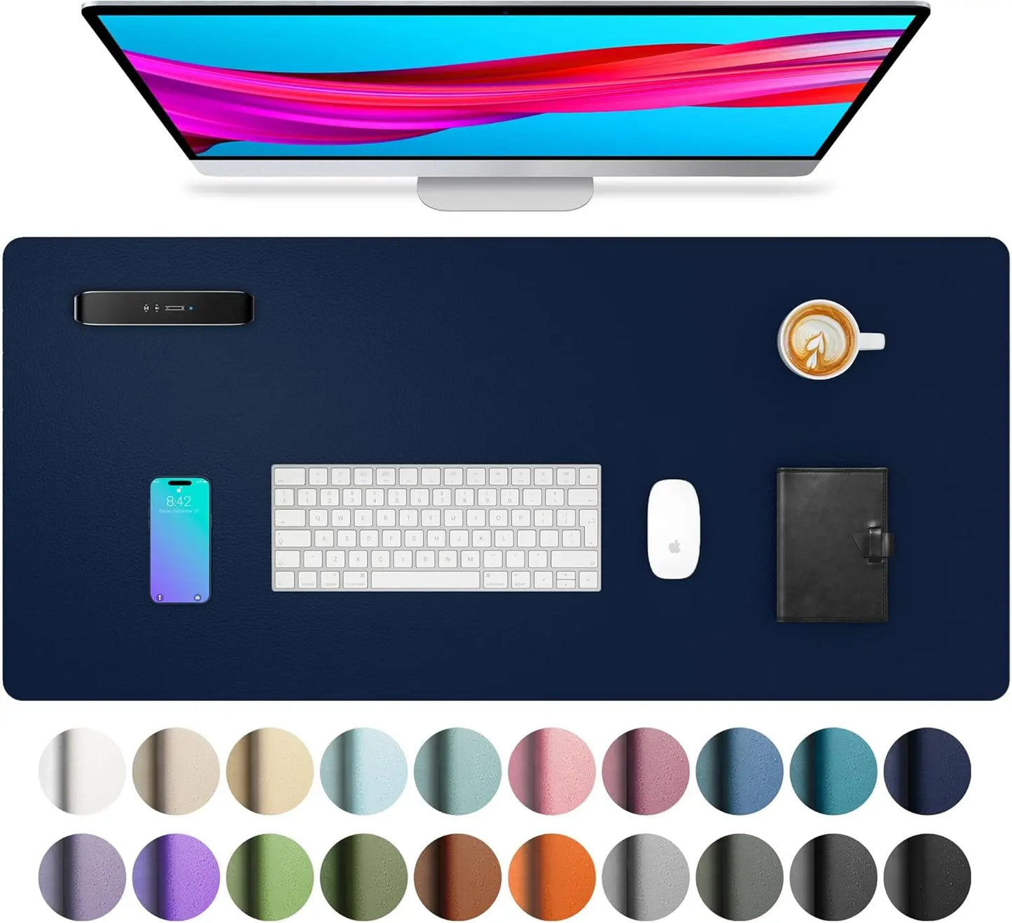 Wasserdichte große Schreibtischunterlage aus PU Leder für Büro und Gaming