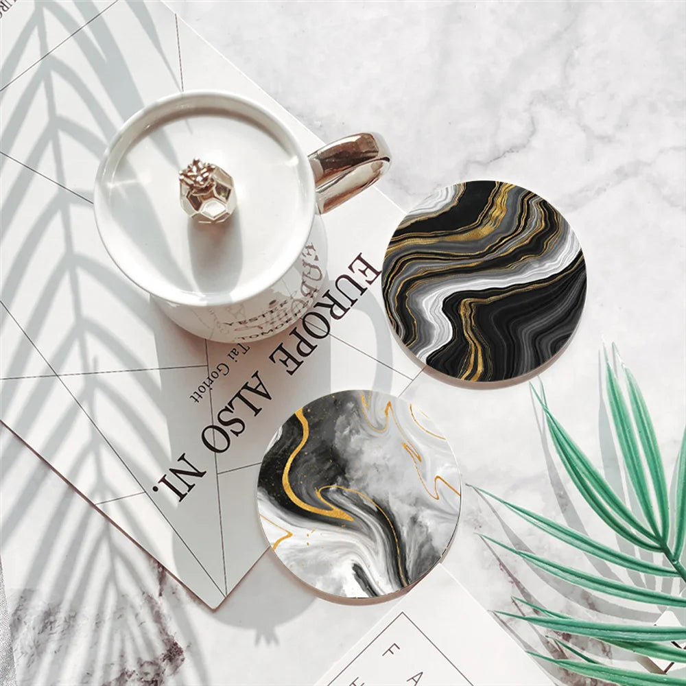 Marmor Optik Untersetzer aus Keramik und Kork für optimalen Schutz