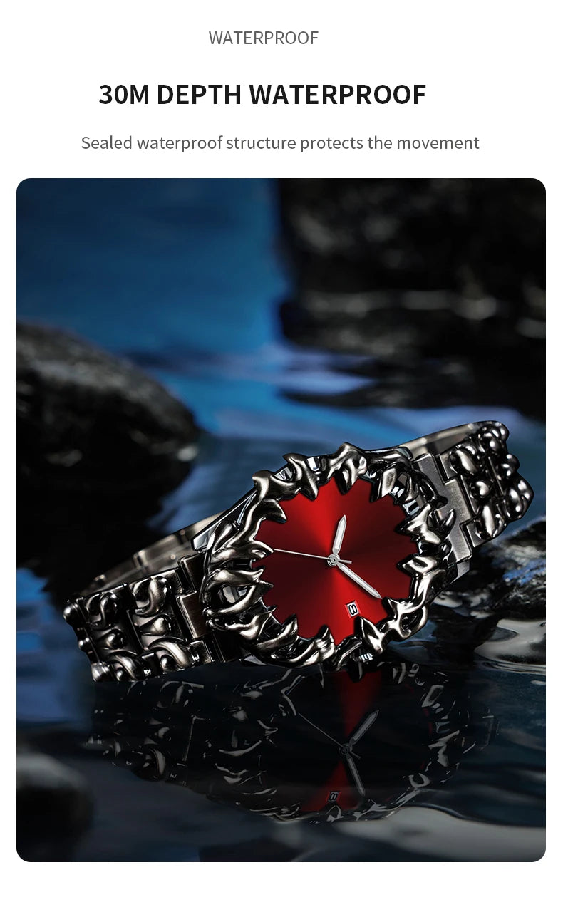 Sportliche Herrenuhr mit Edelstahl Armband und Quarzwerk