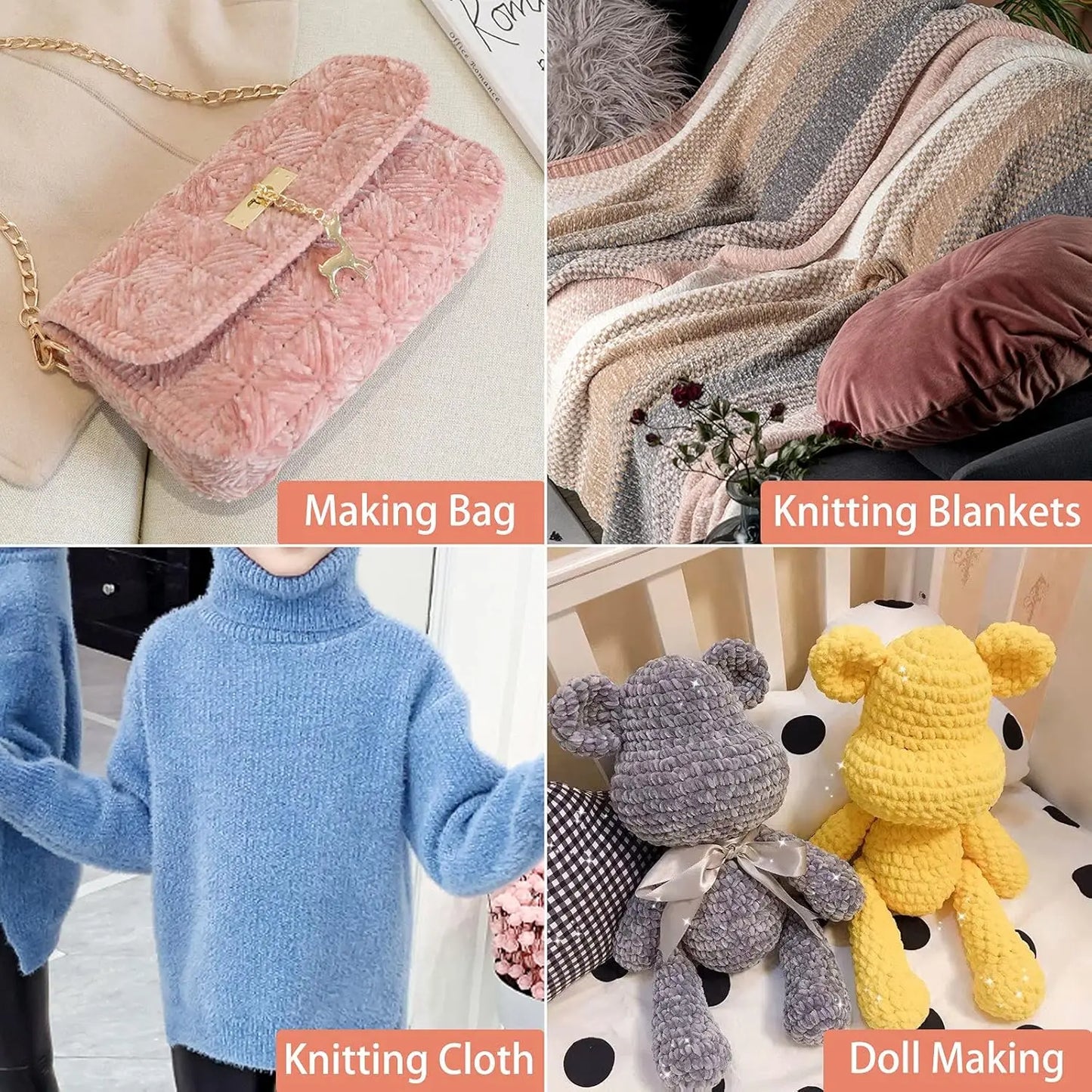 Weiches Chenille Polyester Strickgarn für gemütliche DIY Projekte