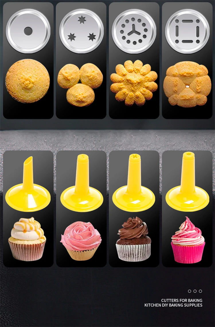 Kekspresse Set - Edelstahl Keksform mit 20 Scheiben und 4 Düsen für individuelle Plätzchen