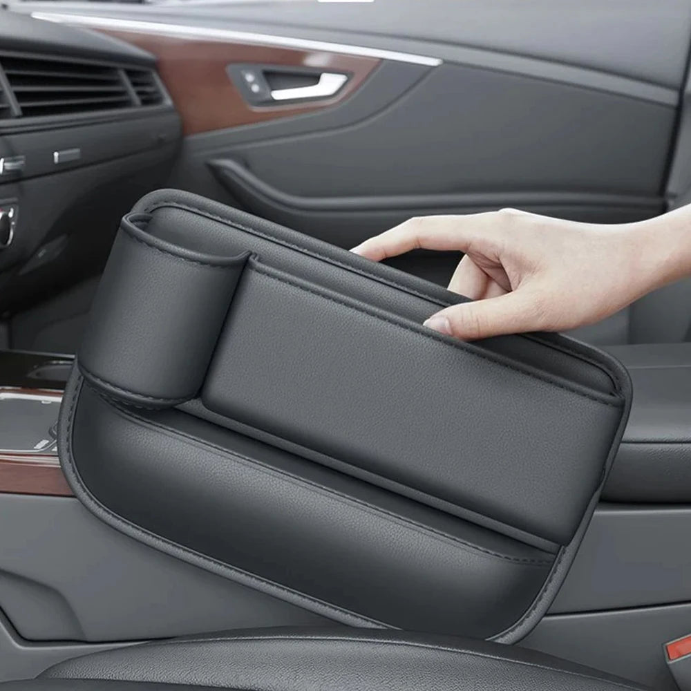 Auto Sitz Spalt Organizer mit Getränkehalter & Leder Optik