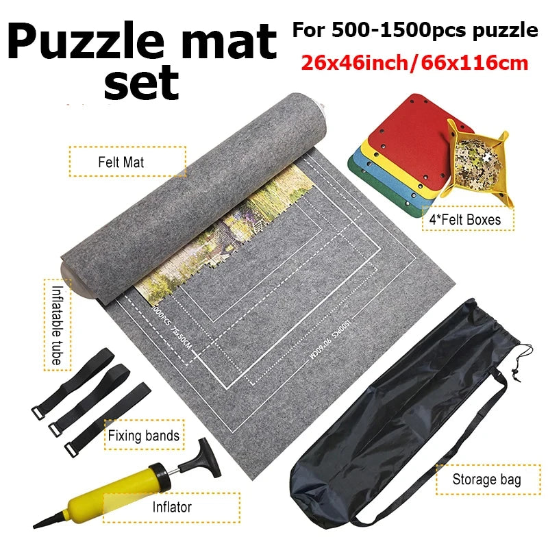 Puzzle Lagerung Matte Roll-Up für 1000-3000 Teile – Reisefreundlich, Spiel