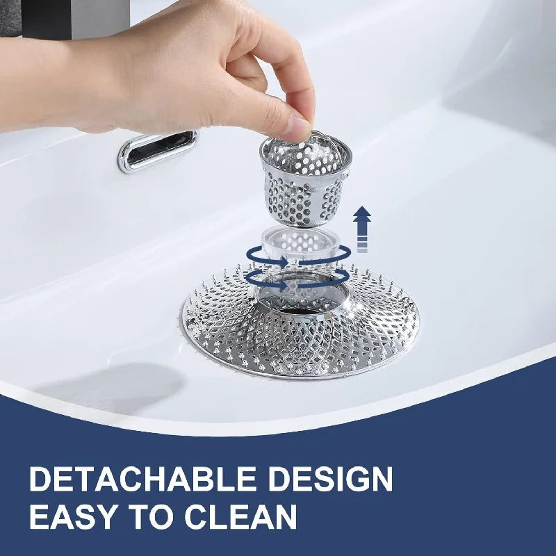 Universeller Abfluss-Haarfänger für Badewanne Dusche Waschbecken - Haarstopper Sieb