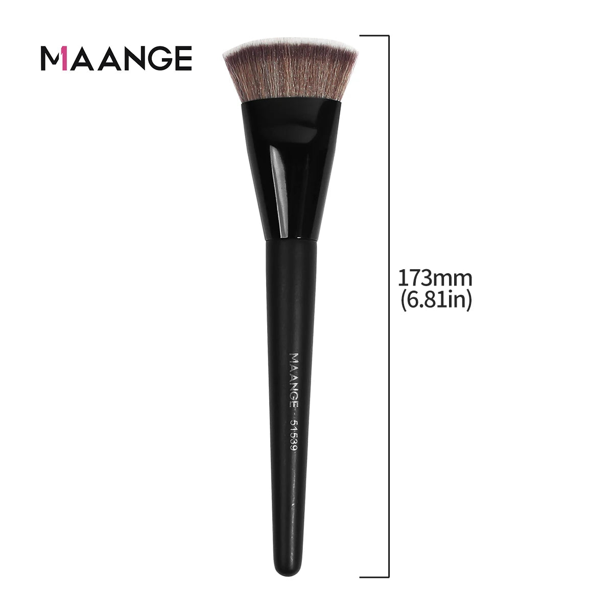 Flacher runder Make-up-Pinsel mit Box – vielseitig, weich - hautfreundlich
