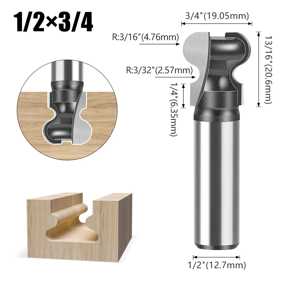 12mm Schaft Zwei Arc Nagel Clipper Router Bit für präzises Fräsen