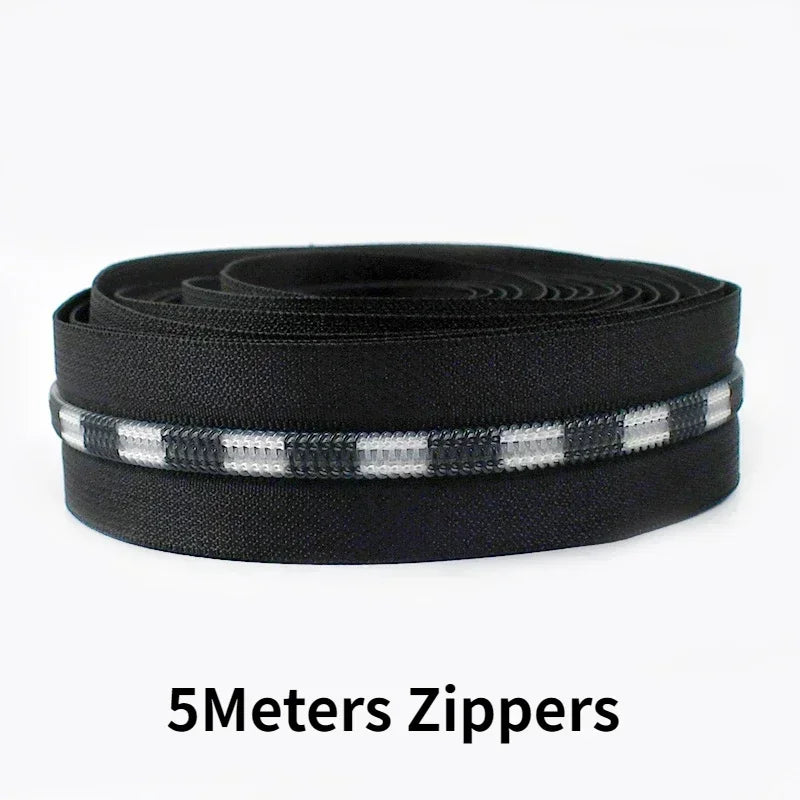 Nylon Reißverschlussband & Schieber Set 5m für Reparaturen Kleidung Taschen #5